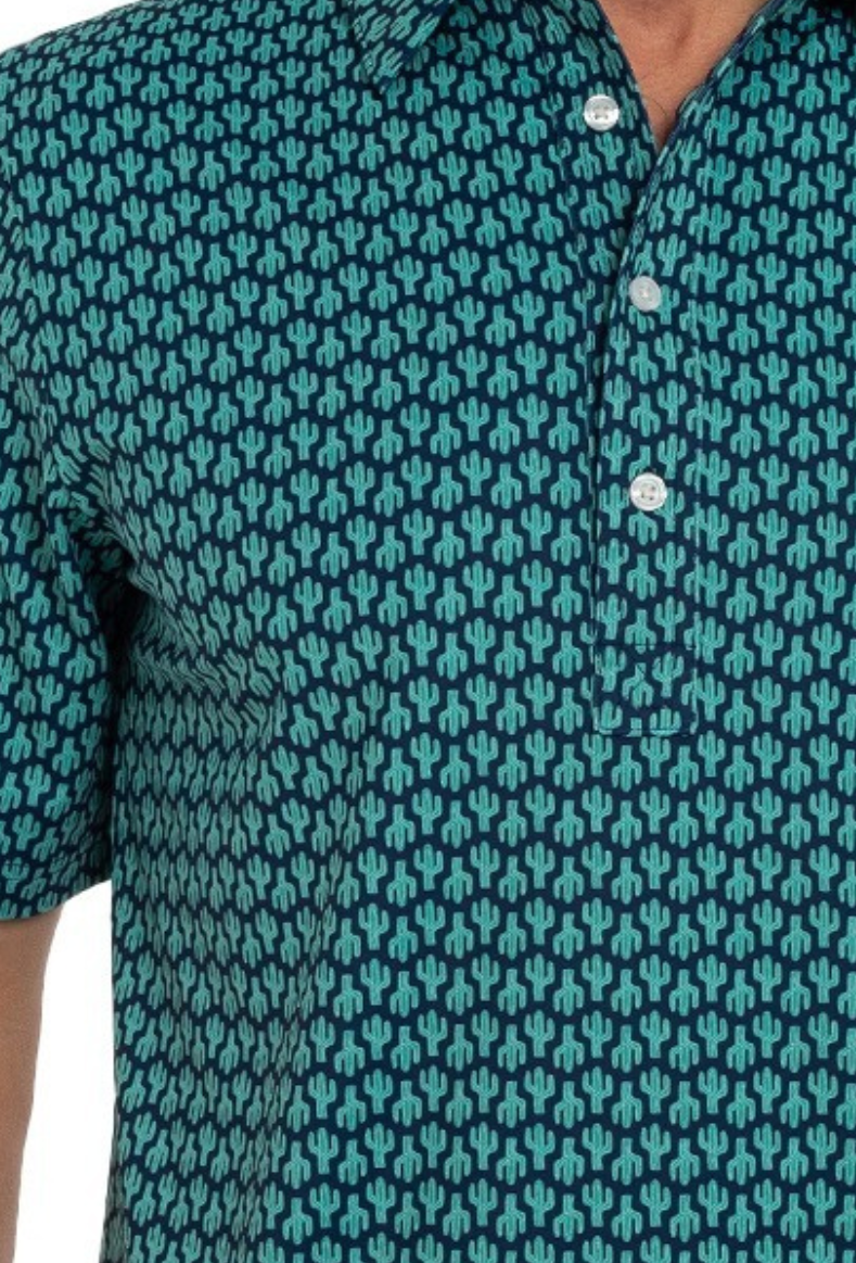 Criquet | Cactus Print Performance Polo