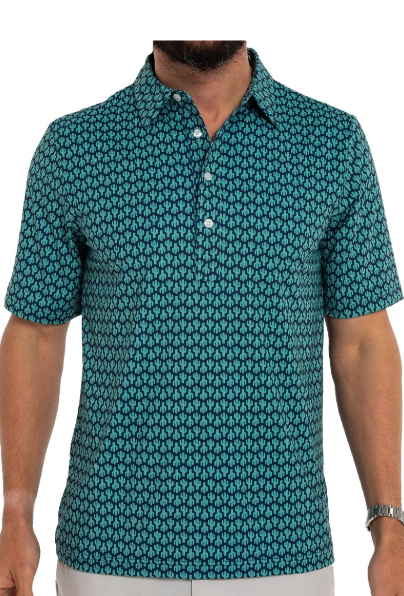 Criquet | Cactus Print Performance Polo
