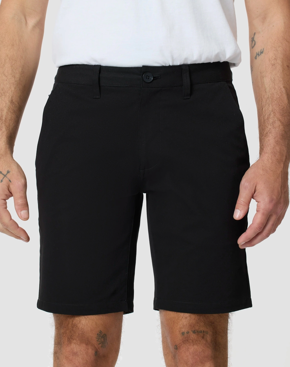 Black Classic Twill Shorts-9"