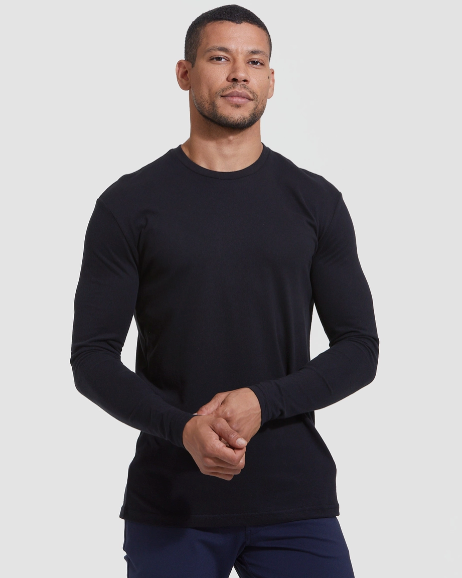Black Classic Long Sleeve Crew Necxk Shirt