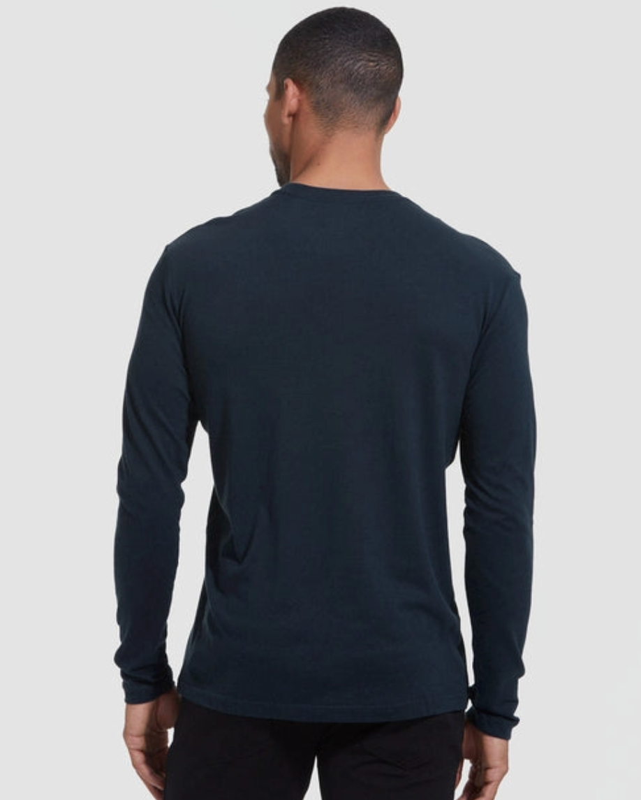 Navy Blue Classic Long Sleeve Crew Neck Shirt