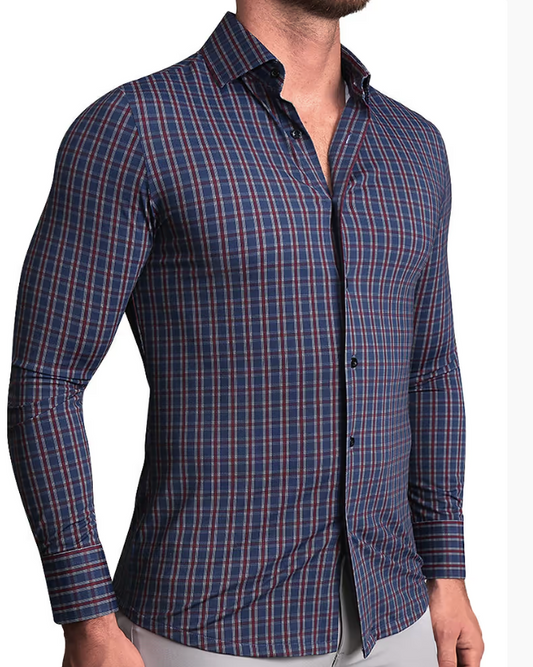 Spencer-red, white and blue plaid
