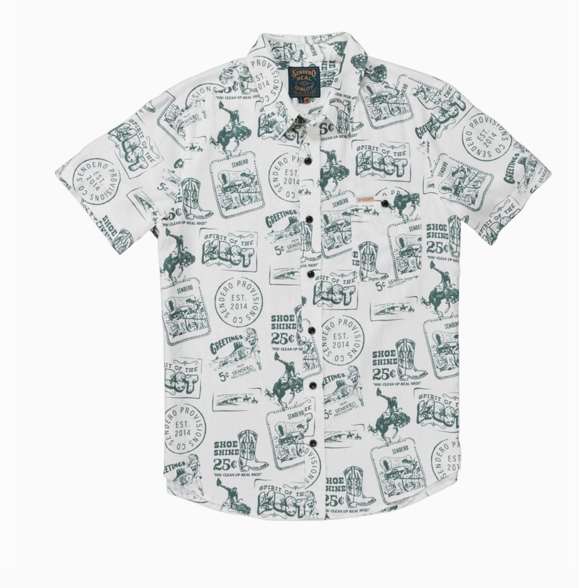 Letters From Home Button Up-Sendero
