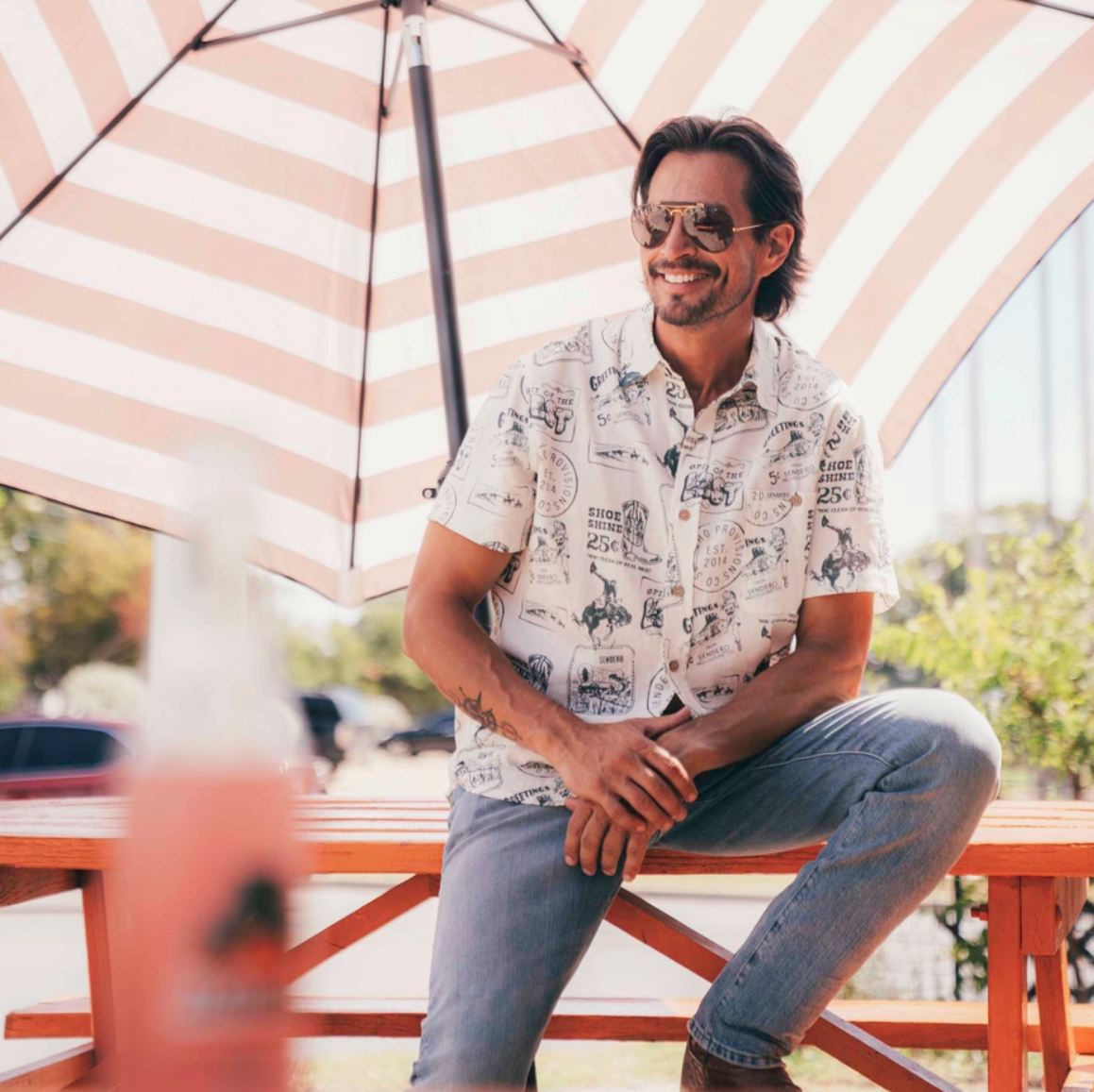 Letters From Home Button Up-Sendero