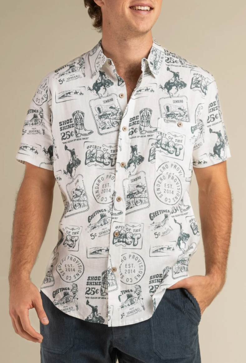 Letters From Home Button Up-Sendero