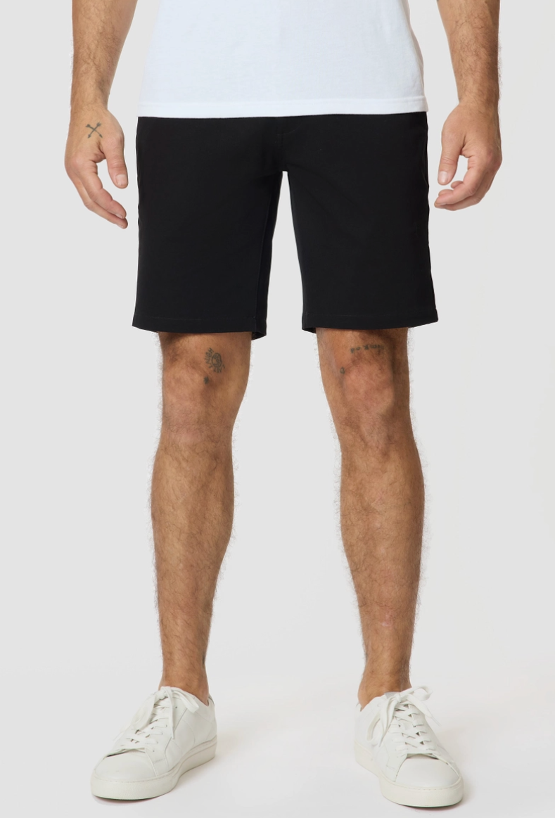 Black Classic Twill Shorts-9"